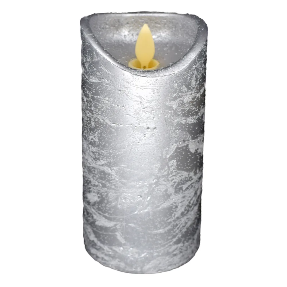 Lumanare cu led realizata din plastic - Argintiu