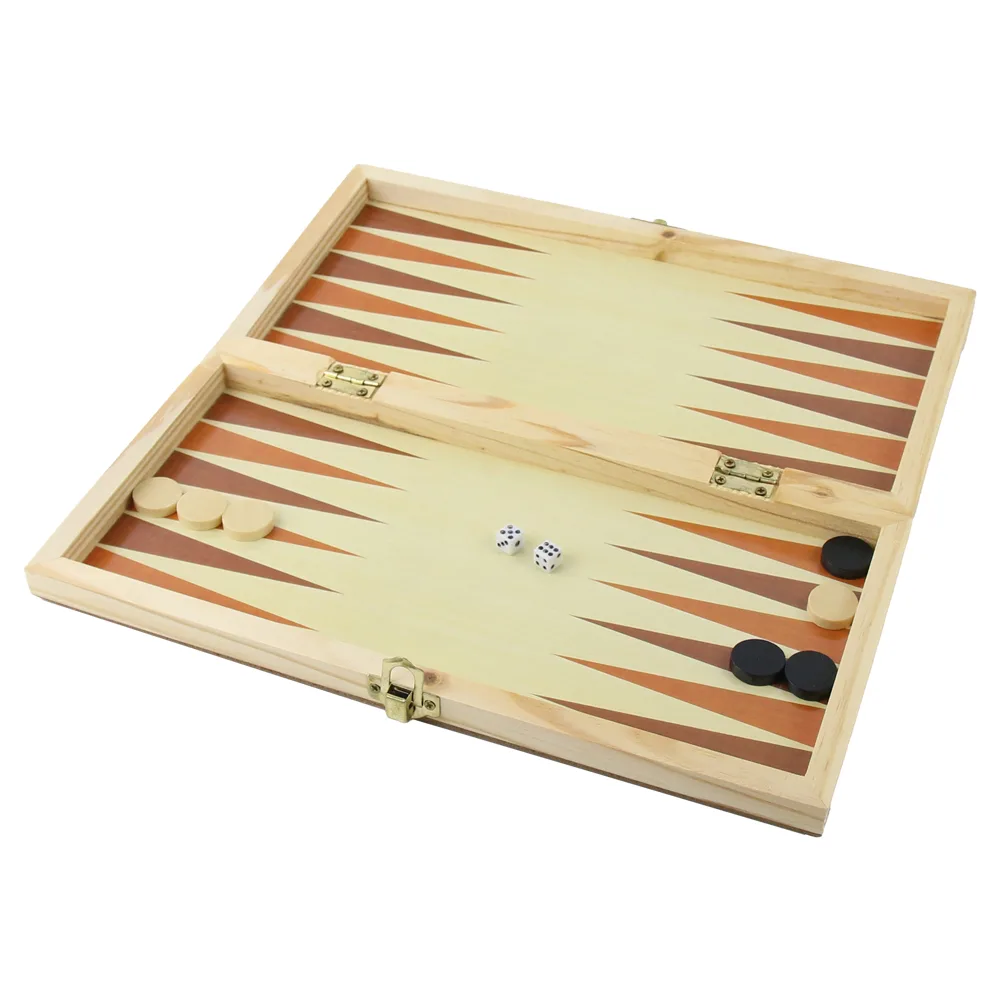 Set de jocuri din lemn 3-in-: Sah /Dame/Table, 29x29 cm, Chess - imagine 2