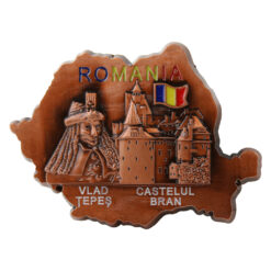 Alternative view of Magnet de frigider metalic 9 x 6 cm, Romania/Castelul Bran, Harta