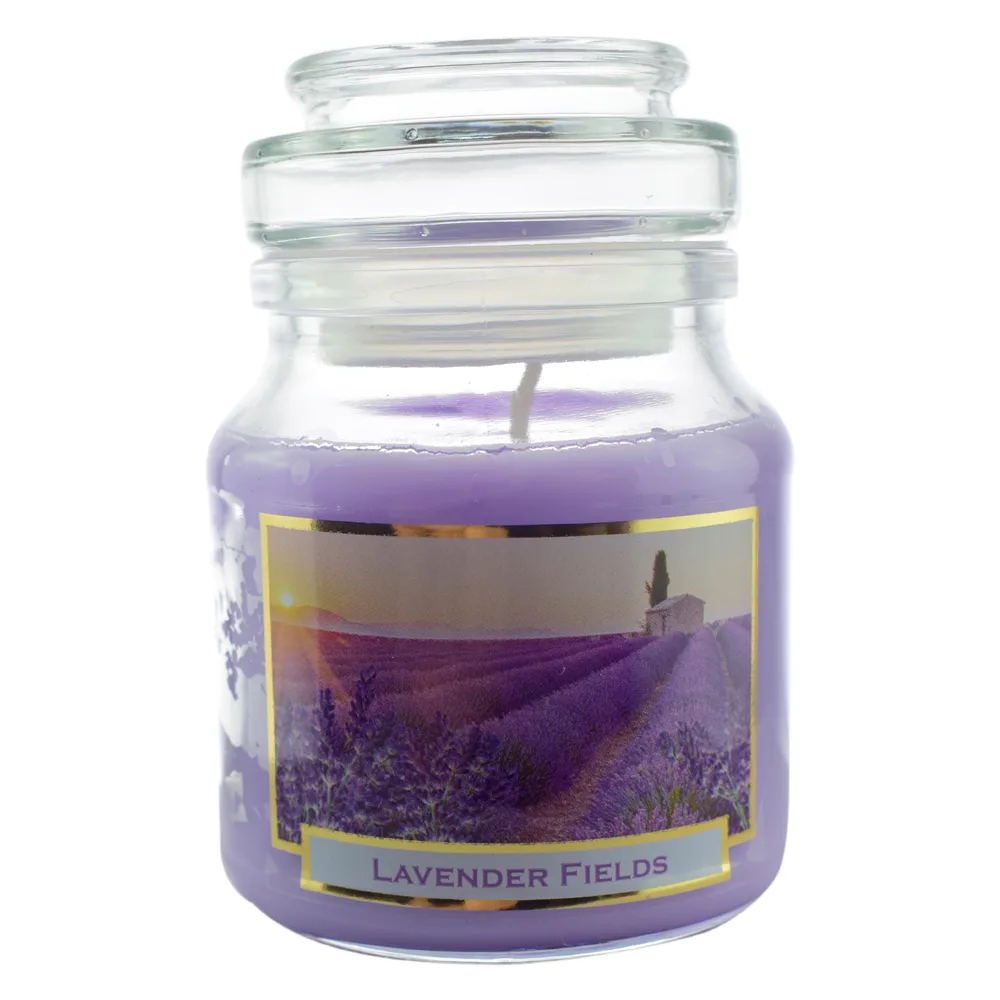 Lumanare parfumata in borcan cu capac - Lavender Fields & Homemade Lavender Soap, cu aroma de lavanda - imagine 3