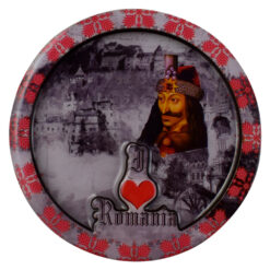 Magnet frigider din lemn si rasina Romania 9 CM, rotund - imagine 3