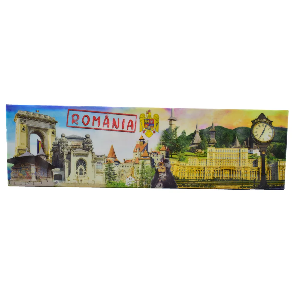 Magnet frigider din plastic Romania 17x5 CM, Modele variate - imagine 3
