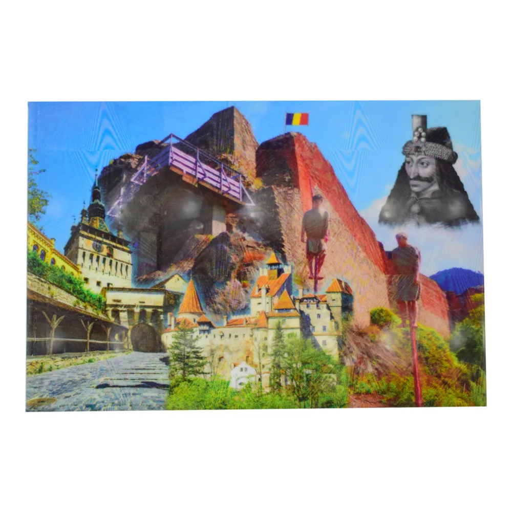 Magnet frigider din plastic Romania 8x5 CM, Peisaje/Castele - imagine 3