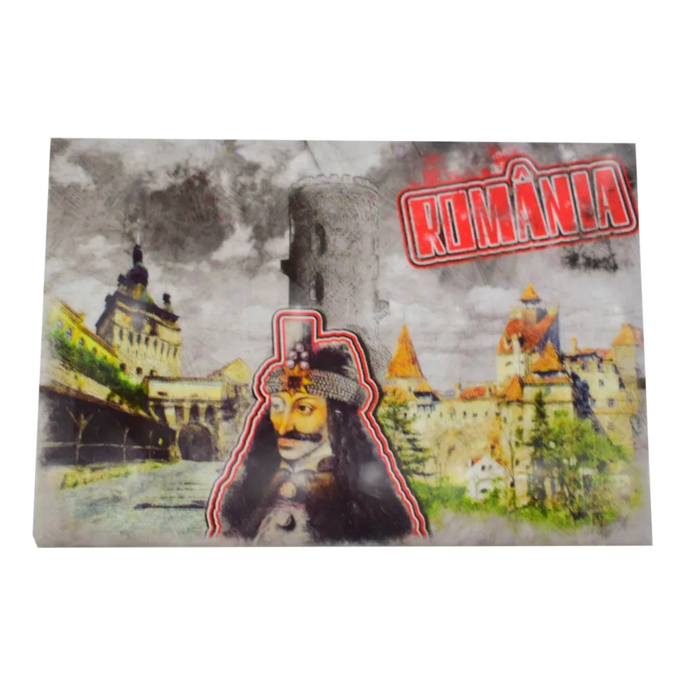 Magnet frigider din plastic Romania 8x5 CM, Peisaje/Castele - imagine 4