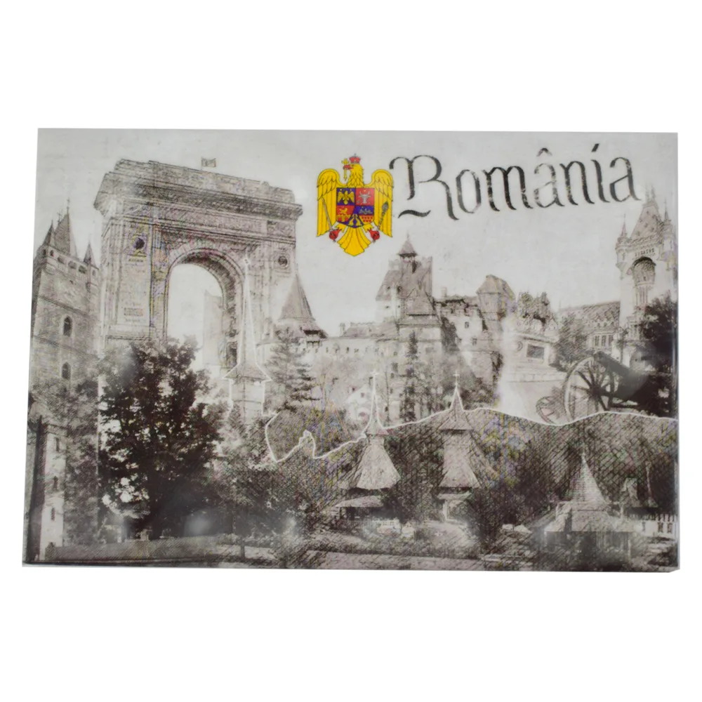 Magnet frigider din plastic Romania 8x5 CM, Peisaje/Castele - imagine 5