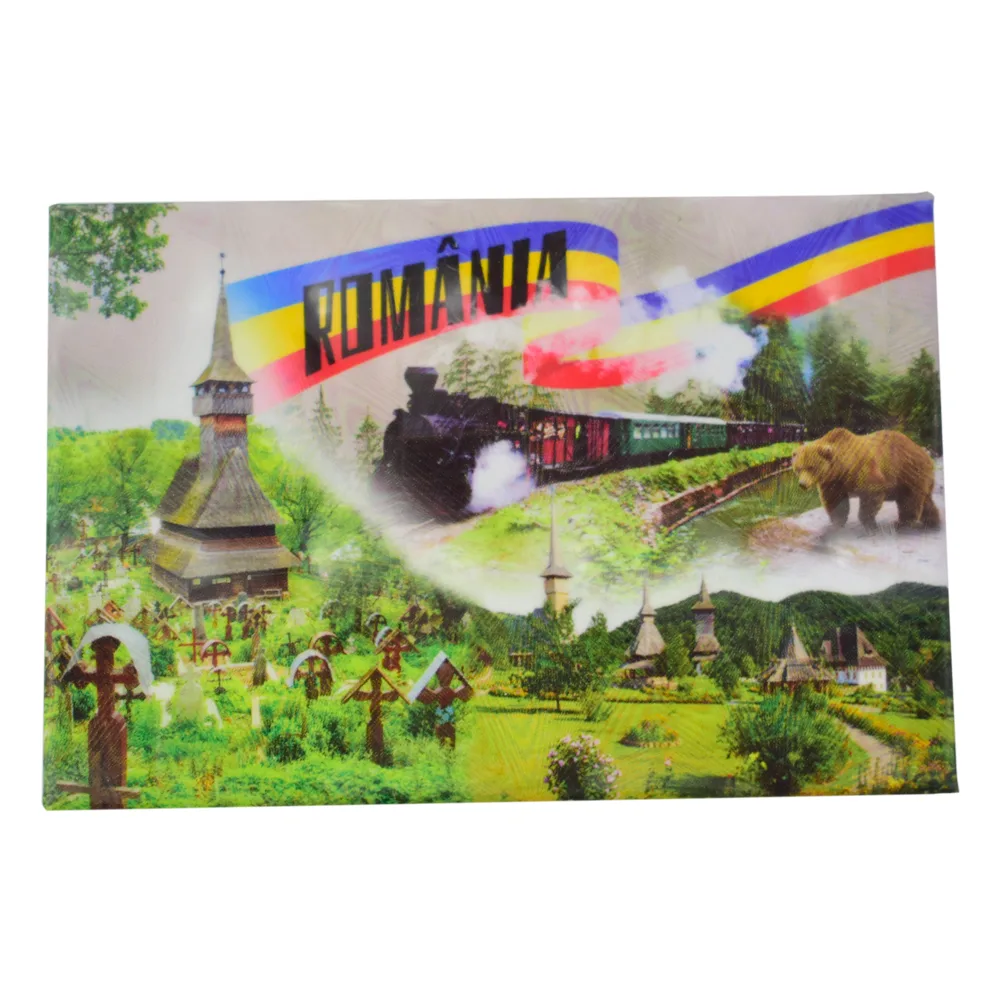 Magnet frigider din plastic Romania 8x5 CM, Peisaje/Castele - imagine 6