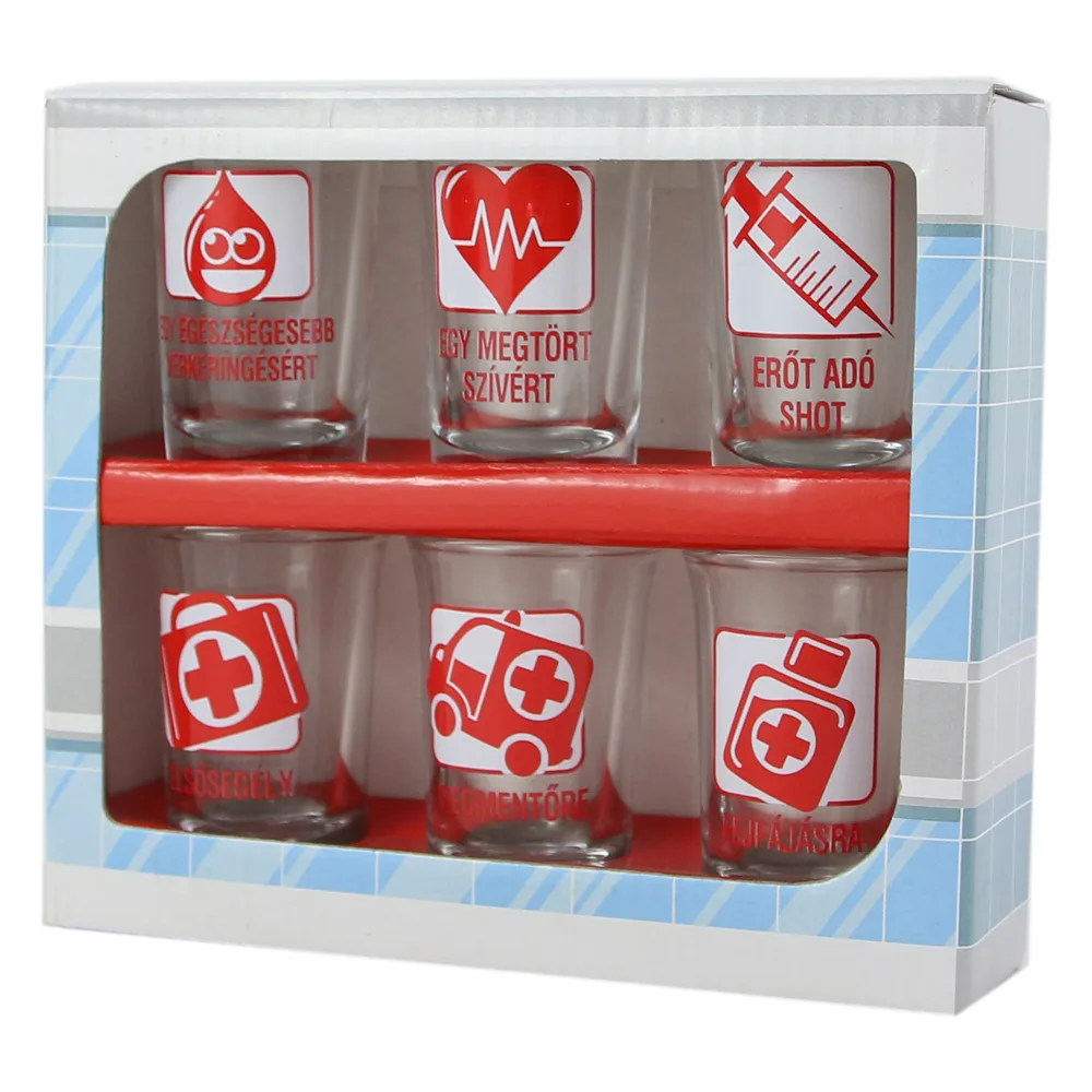 Set 6 pahare shot din sticla Elsosegely 35 ml