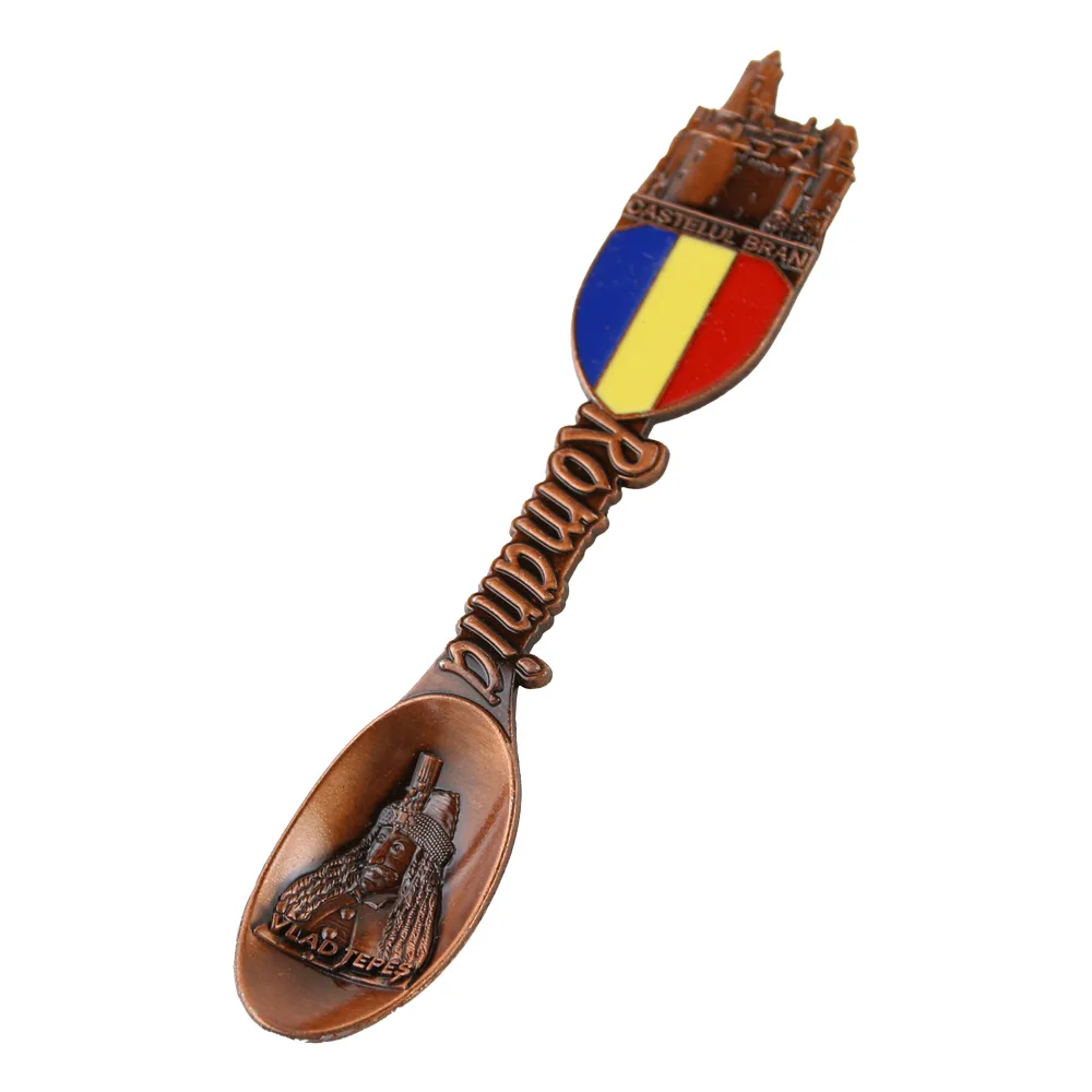 Magnet de frigider metalic Lingurita 12x2 cm, Romania/Vlad Tepes - imagine 3