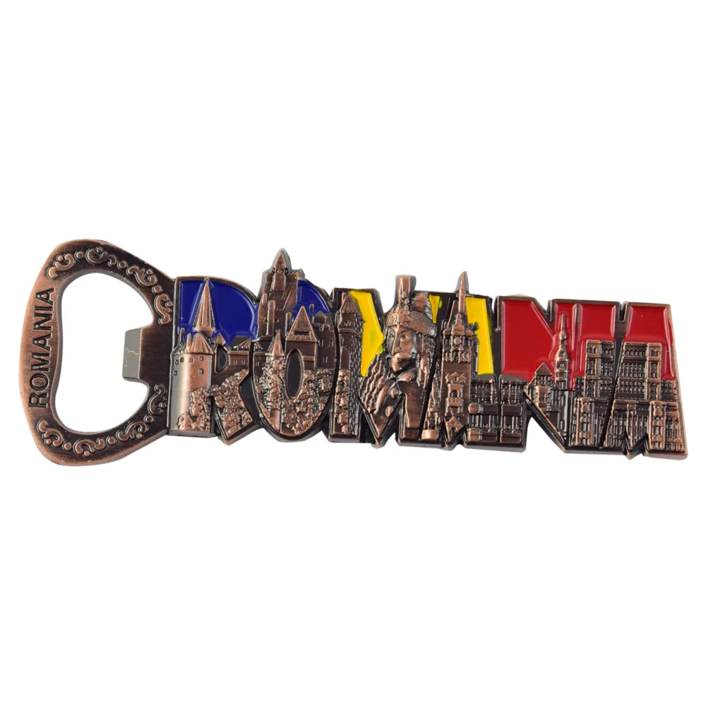 Desfacator sticle din metal cu magnet Romania 10 CM - imagine 2