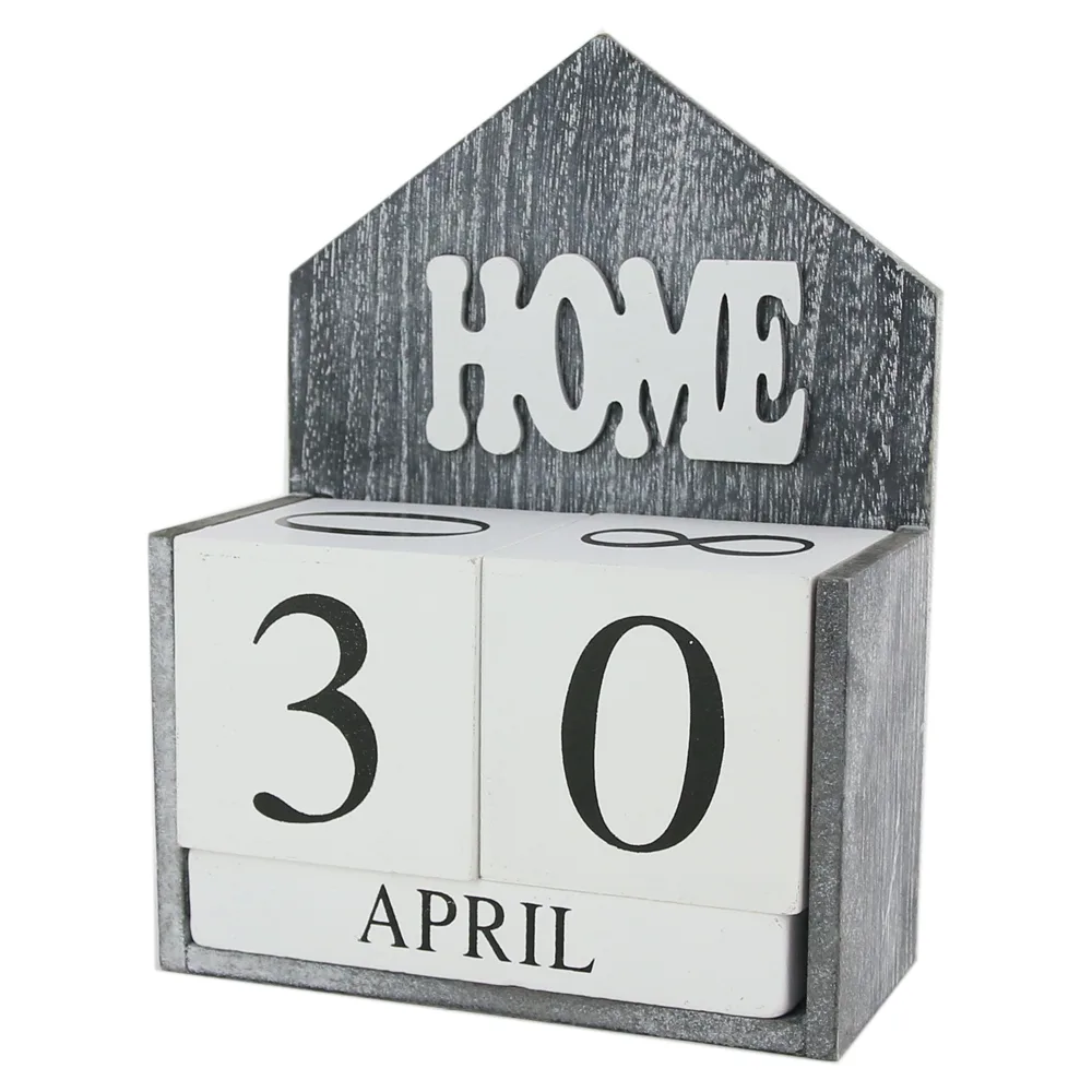 Calendar perpetuu din lemn Casuta 13.5x18 CM