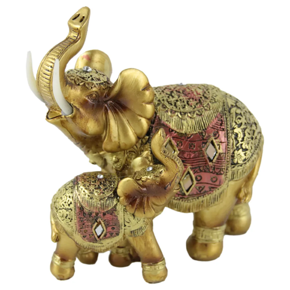 Figurina elefant din rasina aurie 15 cm - imagine 2