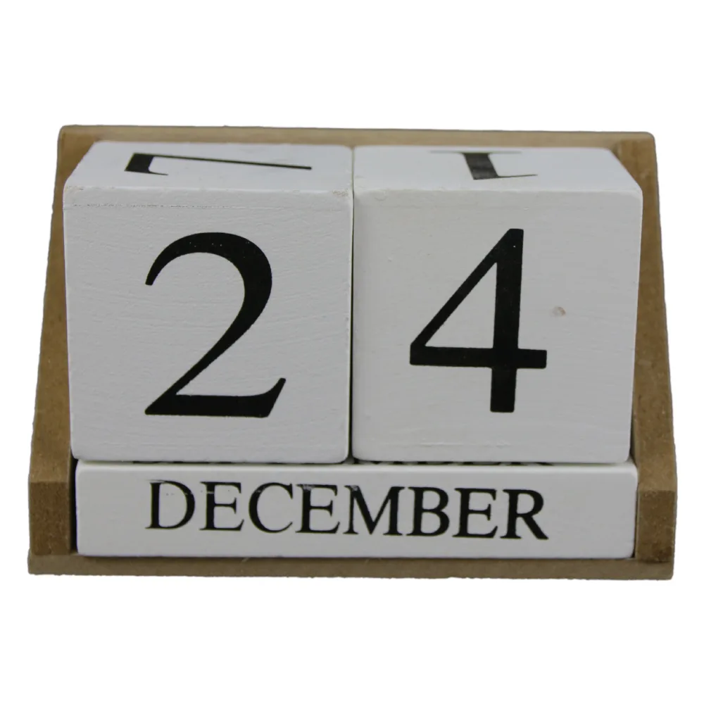 Calendar perpetuu din lemn 14x9 CM