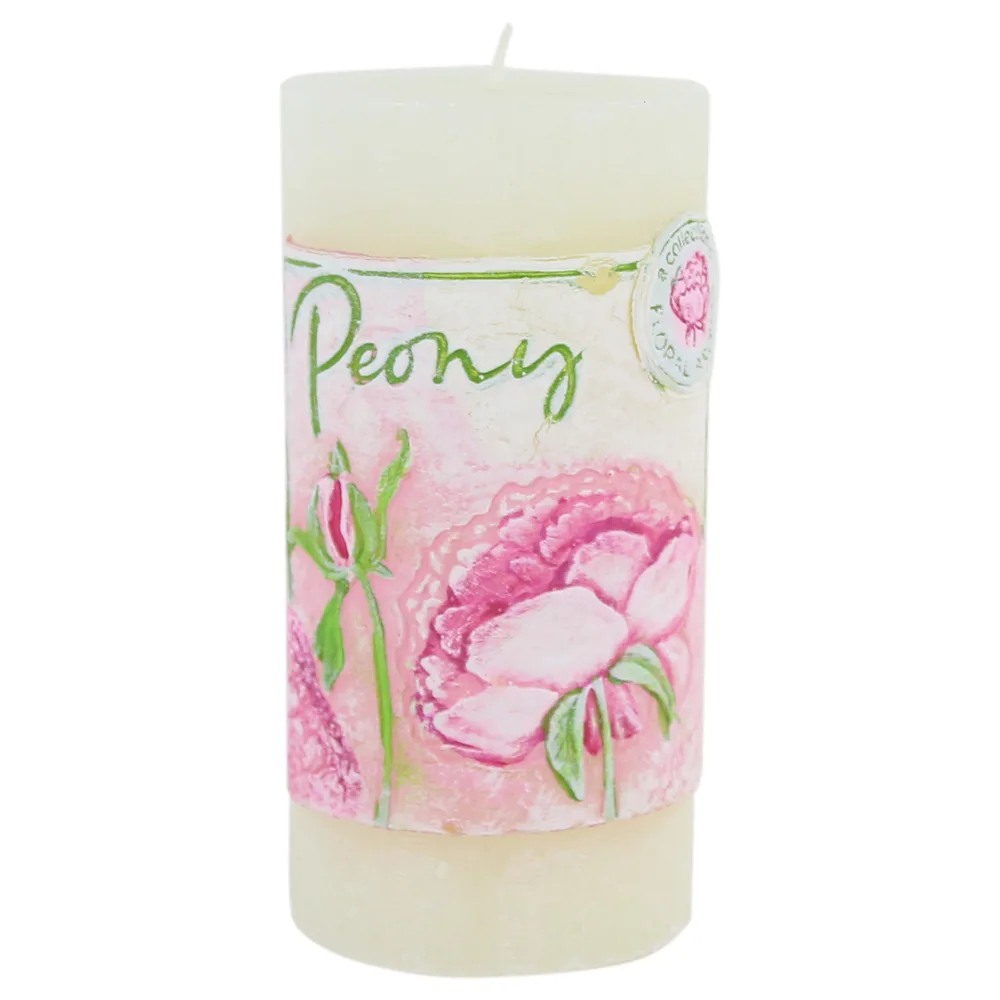 Lumanare parfumata Peony 7?14 CM, Roz/Alb - imagine 2