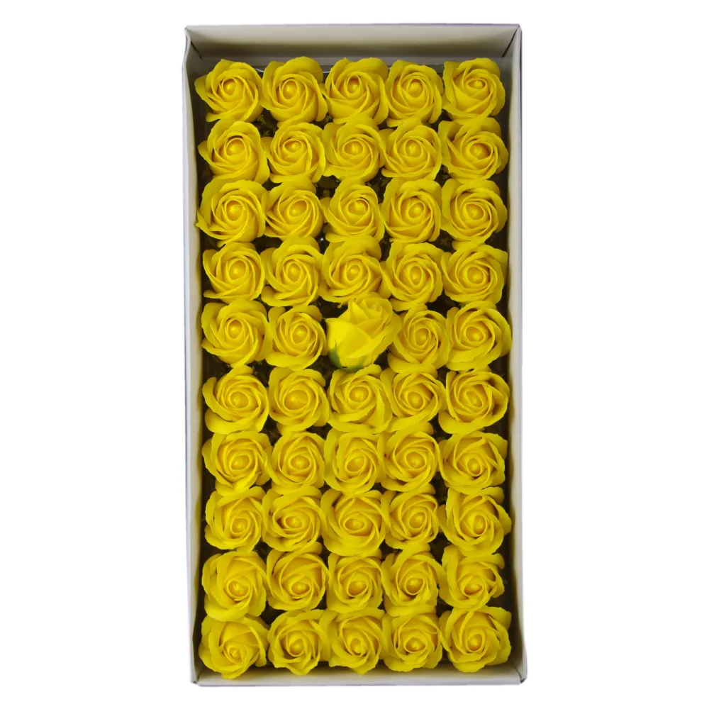 Trandafiri de sapun, 5 CM, 50 de bucata/cutie - Galben auriu