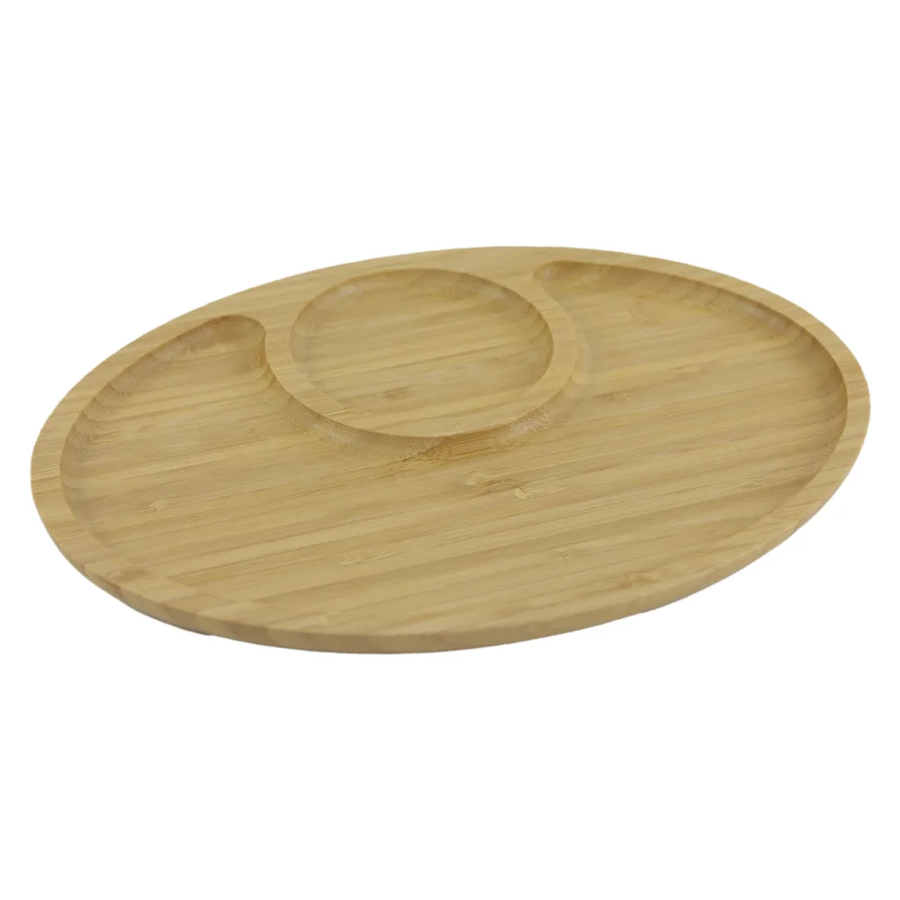 Platou compartimentat din bambus 28x19 CM