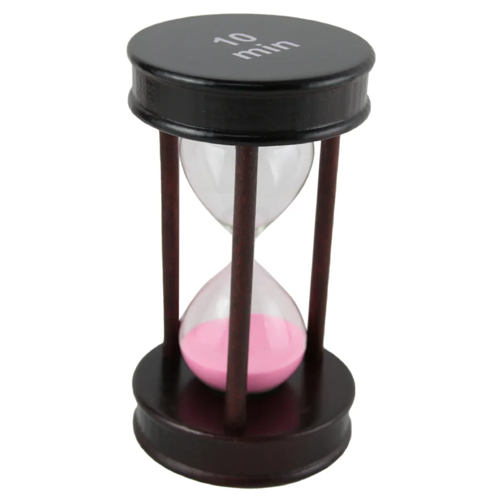 Clepsidra din lemn cu nisip colorat, 10 minute - 14 CM