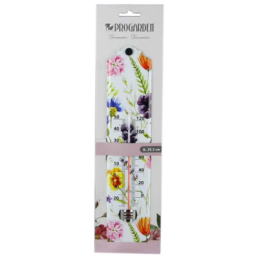 Termometru din metal decorat cu flori 29 CM - imagine 3