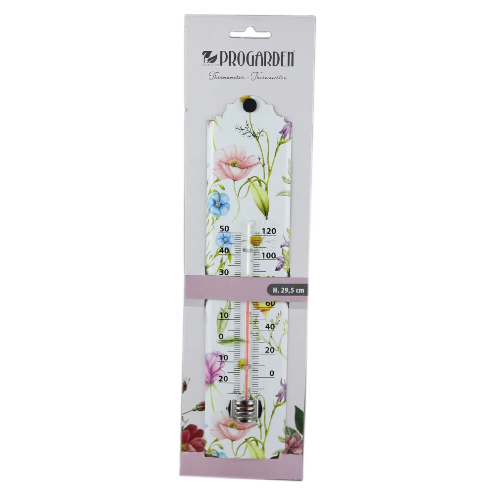Termometru din metal decorat cu flori 29 CM - imagine 4