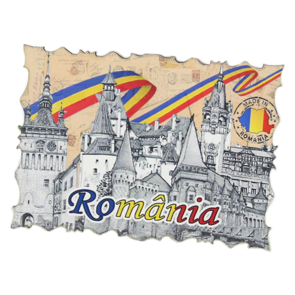 Magnet frigider din lemn Romania 7x5 CM - imagine 2