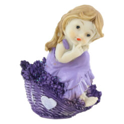 Figurina din rasina, Copil Lavanda 10 CM, cu sclipici Mov - imagine 3