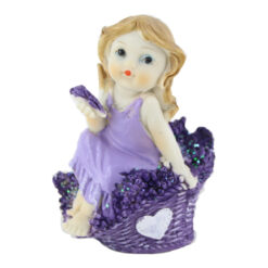 Figurina din rasina, Copil Lavanda 10 CM, cu sclipici Mov - imagine 4