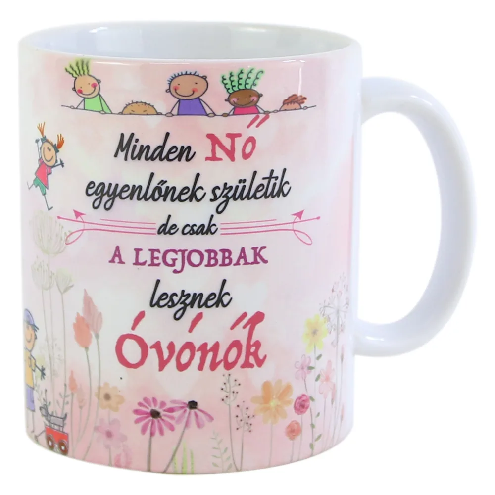 Cana ceramica "Minden No egyenlonek szuletik...- Ovono", 330 ml