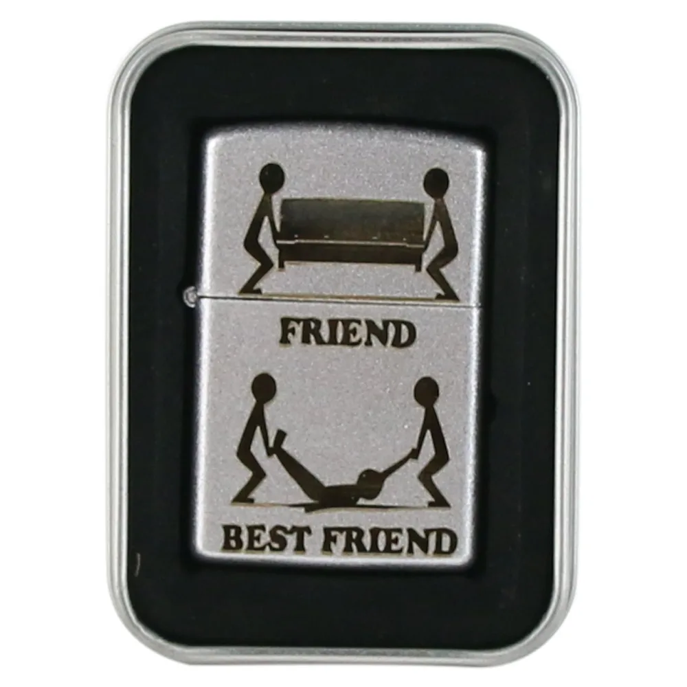Bricheta metalica "Friend/Best Friend", 3.5x5.5 CM, Argintiu