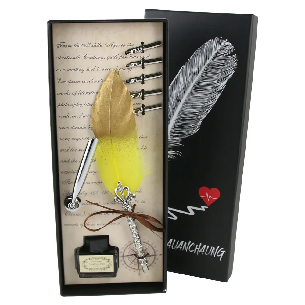 Set de Caligrafie cu Pana, stil Vintage, Vintage World - 8 piese