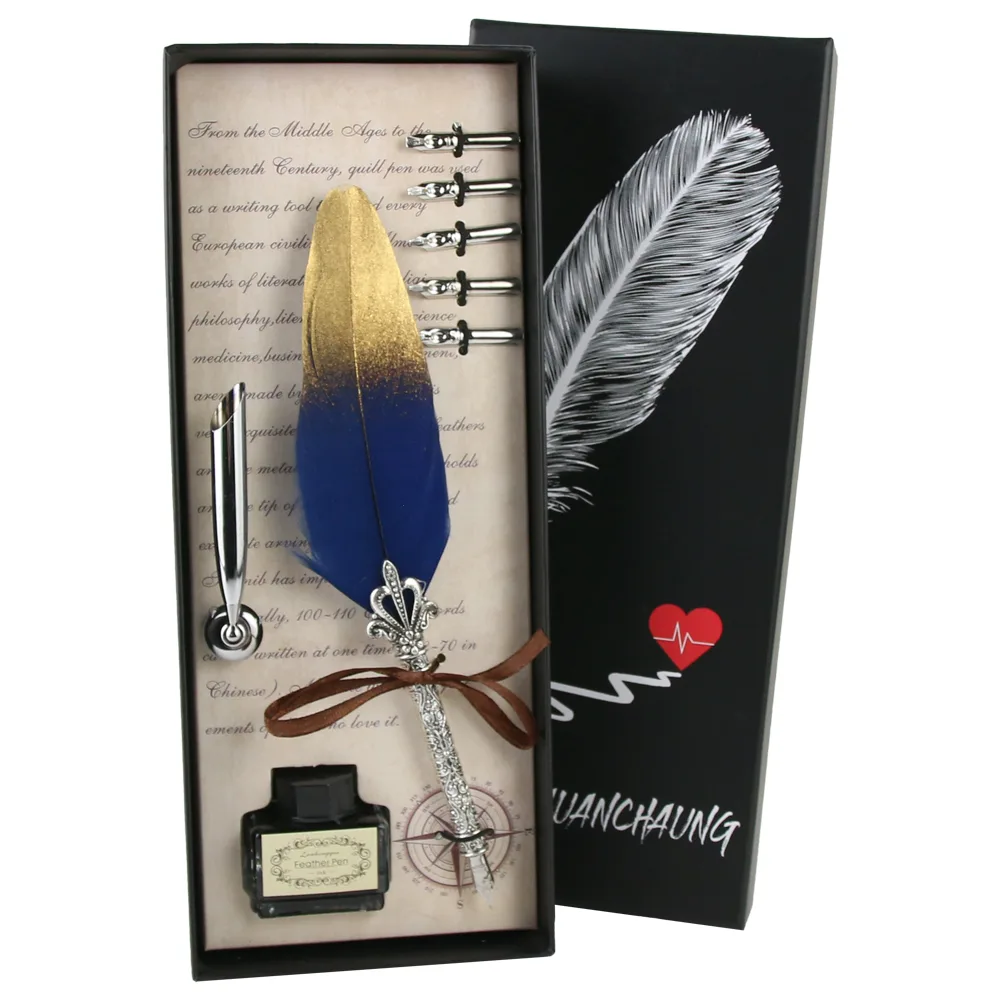 Set de Caligrafie cu Pana, stil Vintage, Vintage World - 8 piese - imagine 5
