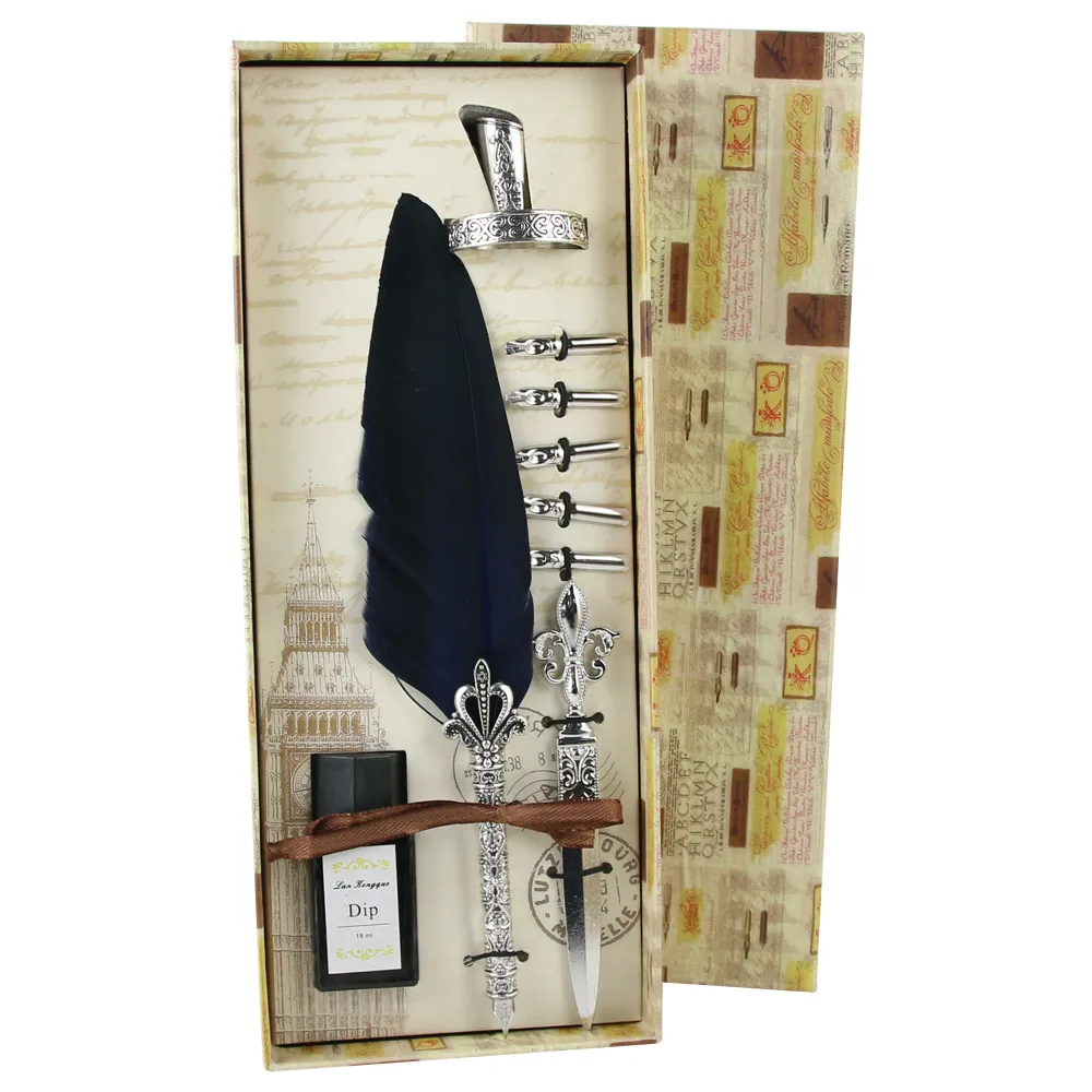 Set de Caligrafie cu Pana, stil Vintage, Alfabeto - 9 piese - imagine 2