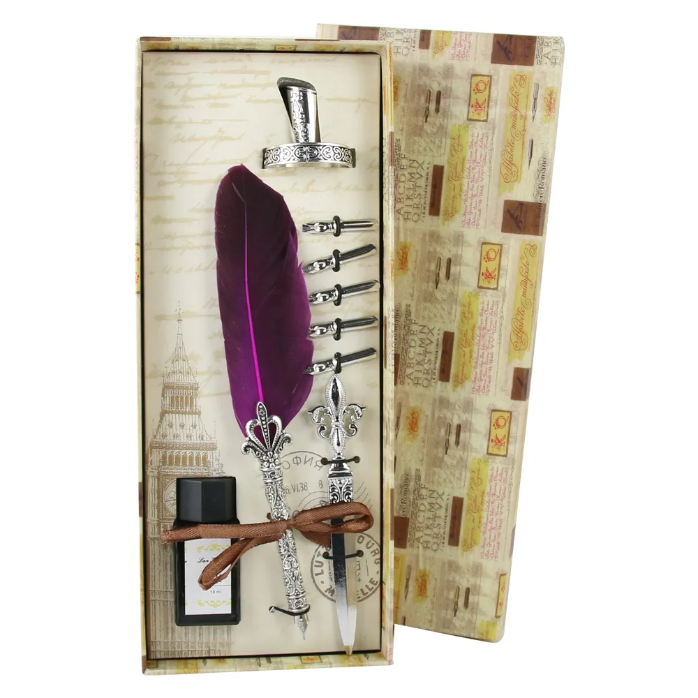 Set de Caligrafie cu Pana, stil Vintage, Alfabeto - 9 piese - imagine 4