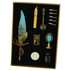 Set de caligrafie vintage cu pana, penite si accesorii 12 piese - imagine 3