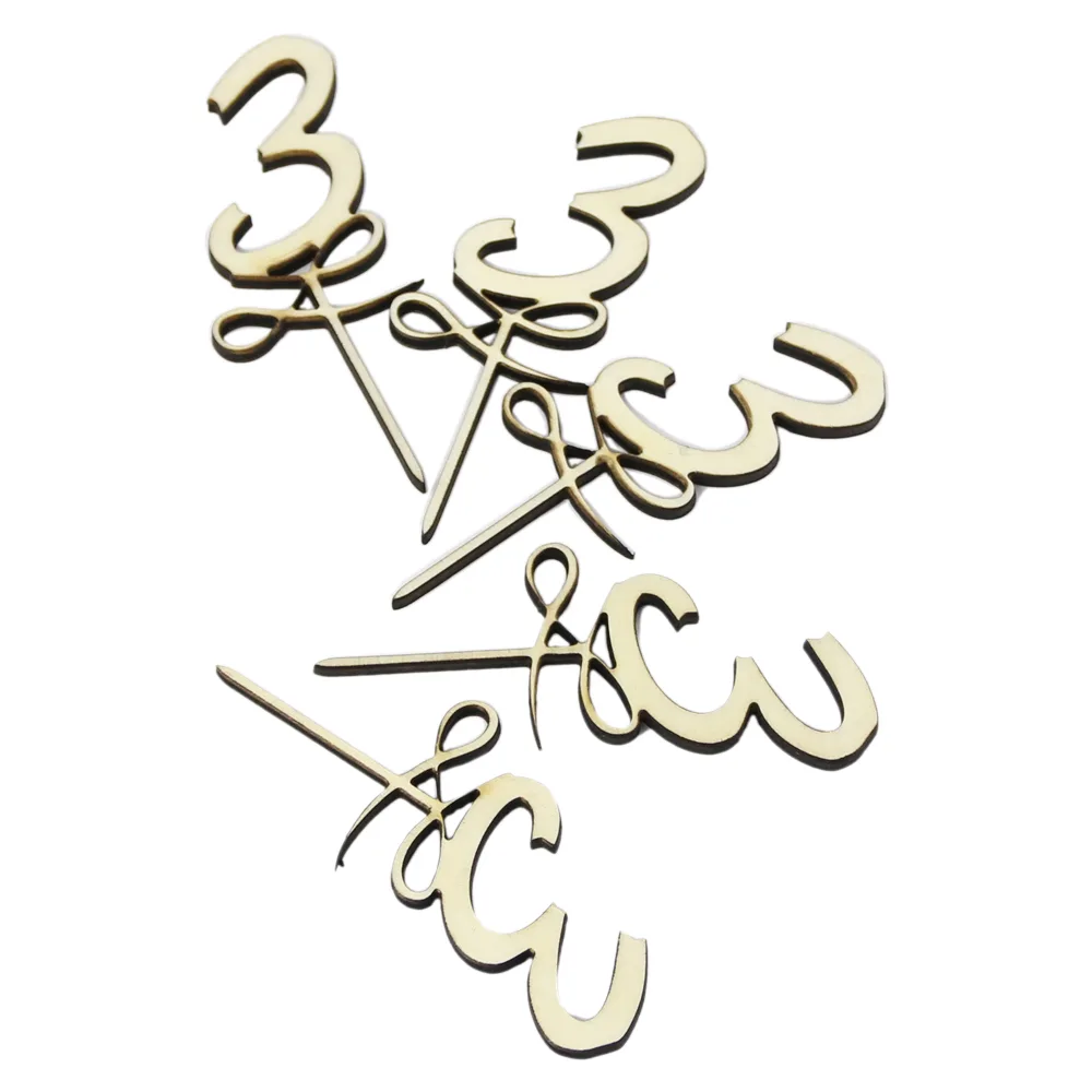 Set 5 cifre craft 3 din lemn 9 CM