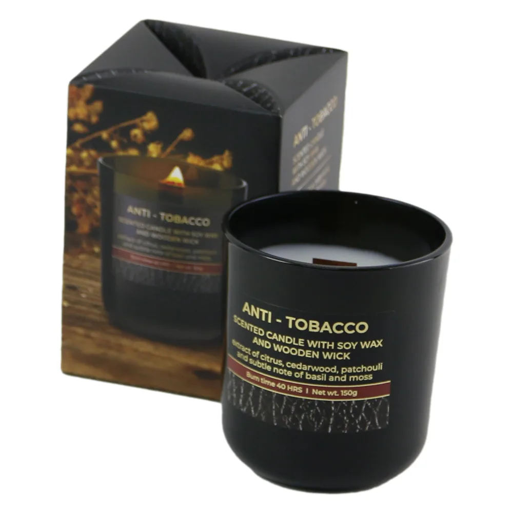 Lumanare parfumata in pahar Anti Tobacco 150 gr