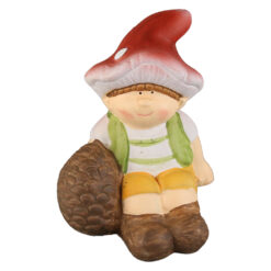 Alternative view of Figurina Copil Ciupercuta din ceramica 9 CM