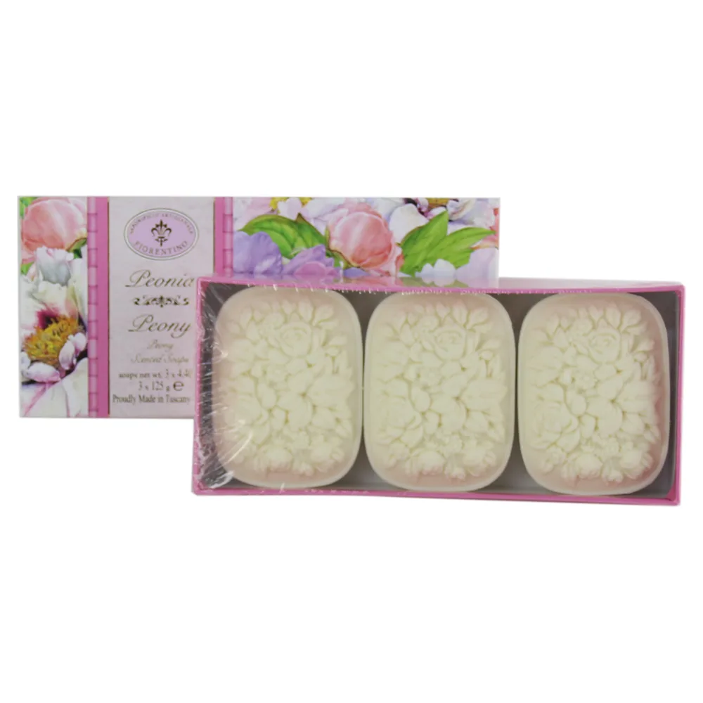 Set sapun Peonia 3x125 gr, Saponificio Artigianale Fiorentino
