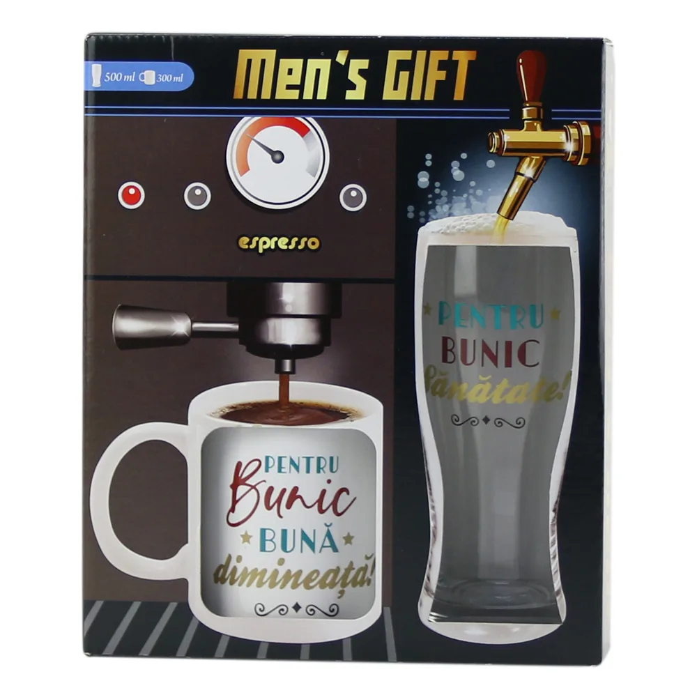 Set cadou "Pentru Bunic" Pahar si Cana