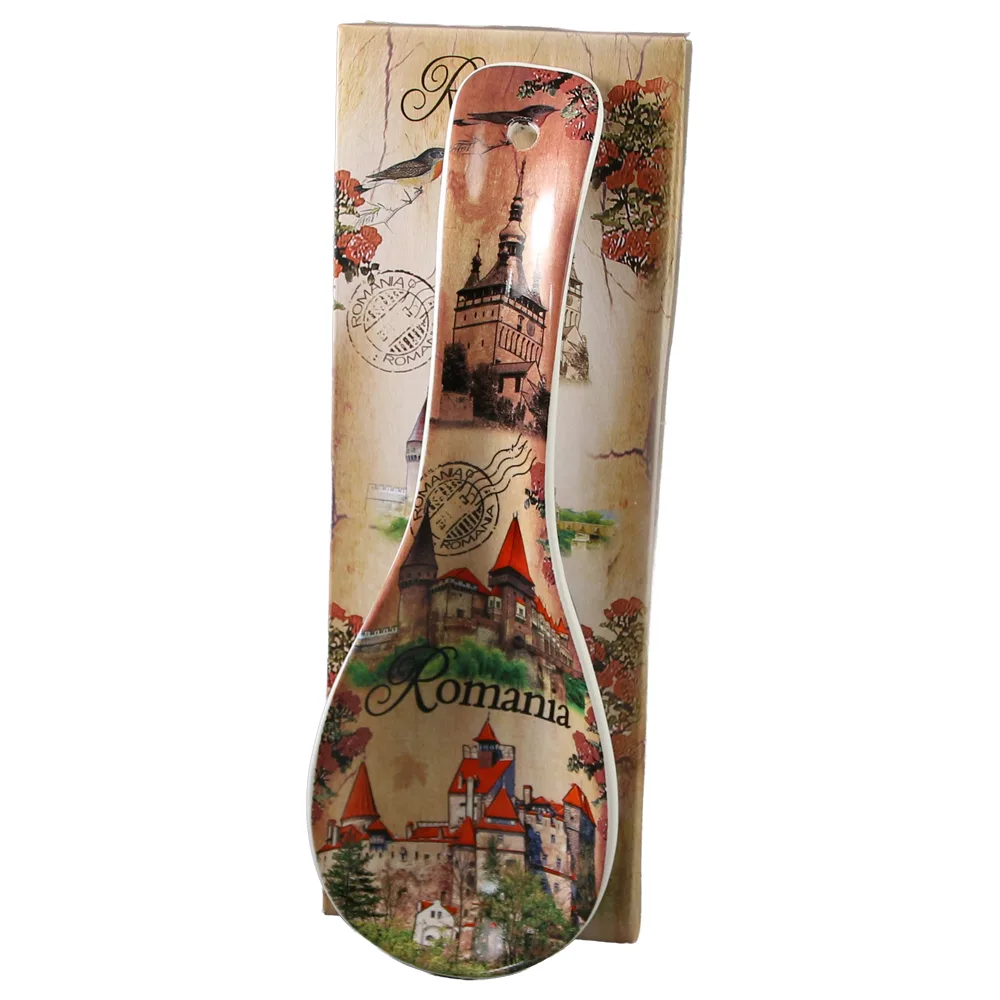 Decor de perete tip lingura din ceramica Castele 9  x 26 cm, Romania