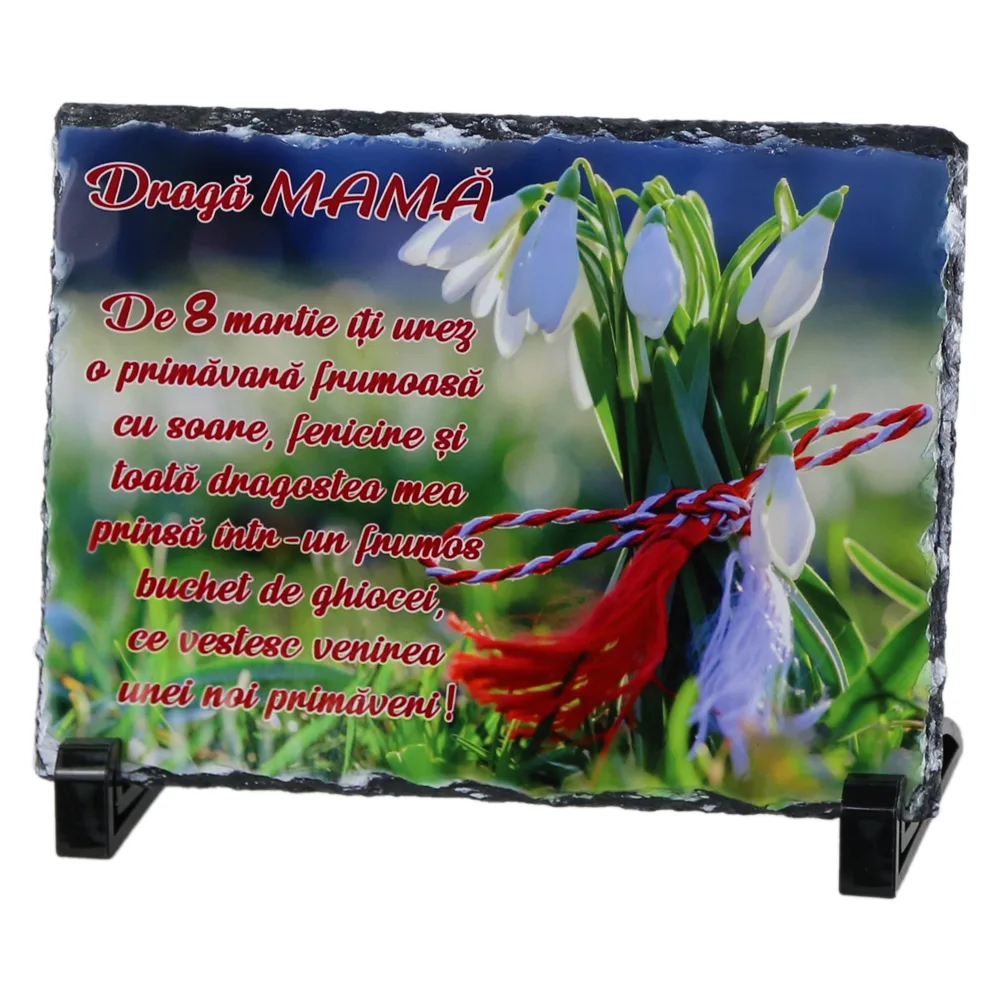 Placa ardezie "Draga Mama...", 8 Martie, 19x14 CM
