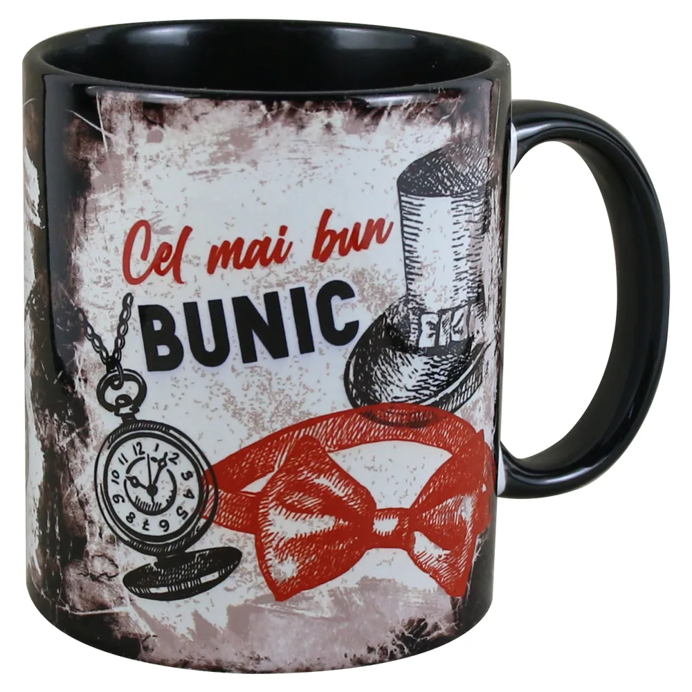 Cana ceramica "Cel mai bun Bunic", 330 ml, Negru
