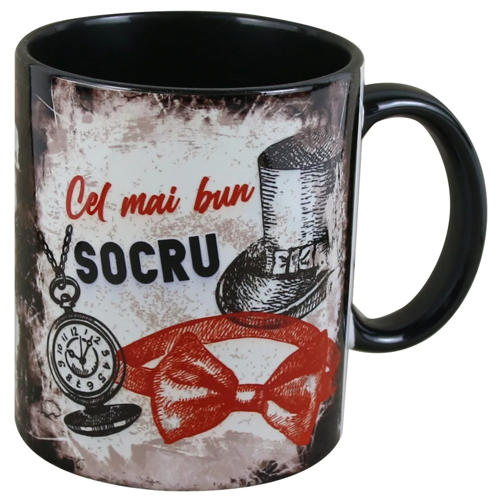 Cana ceramica "Cel mai bun Socru", 330 ml, Negru
