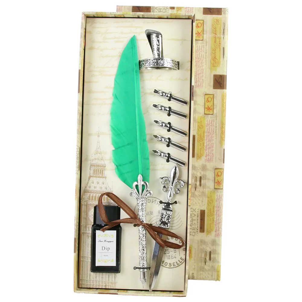 Set de Caligrafie cu Pana, stil Vintage, Big Ben - 9 piese