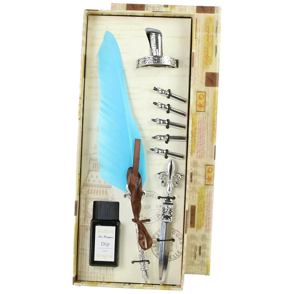 Set de Caligrafie cu Pana, stil Vintage, Big Ben - 9 piese - imagine 2