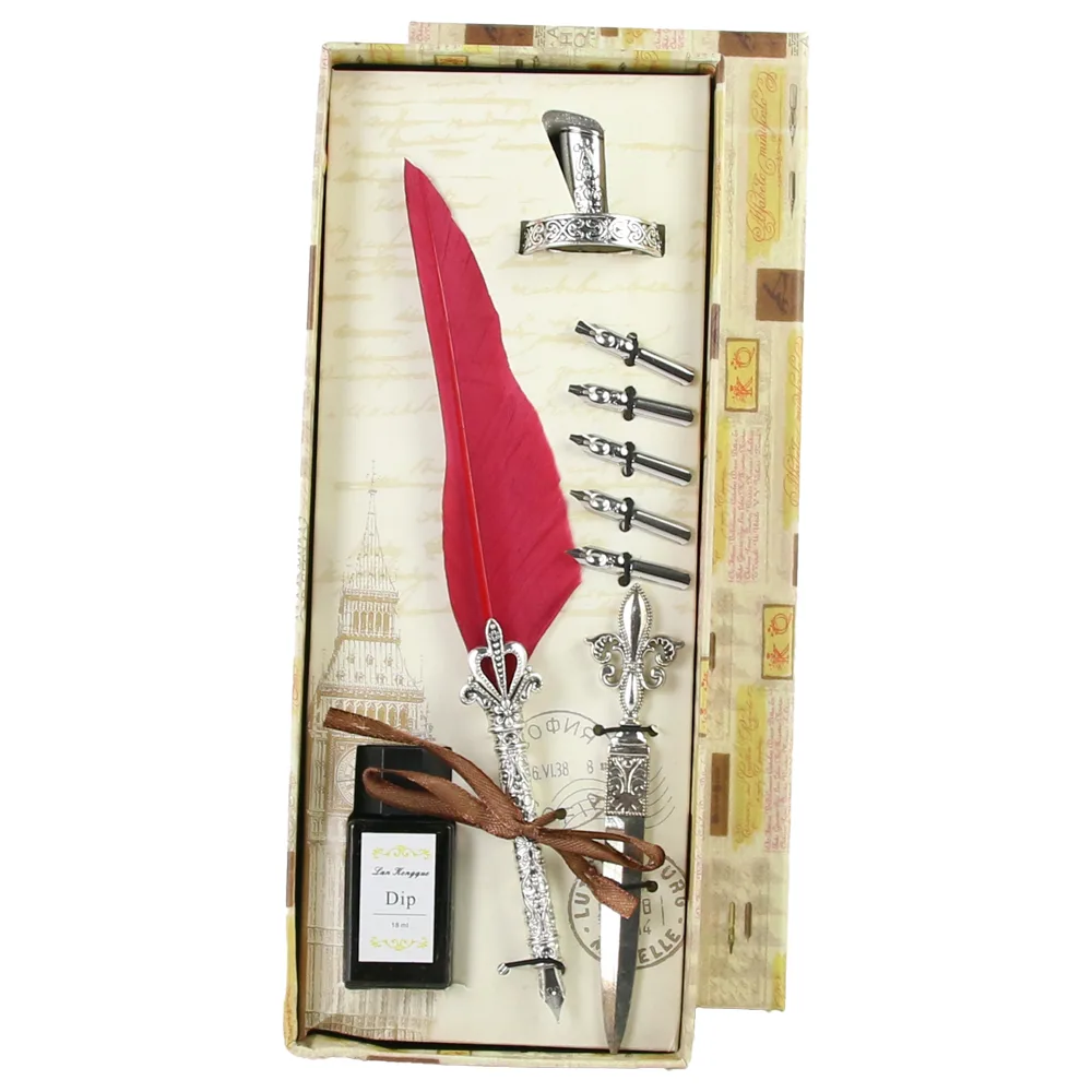 Set de Caligrafie cu Pana, stil Vintage, Big Ben - 9 piese - imagine 3