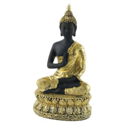 Statueta Buddha, 15 CM, din rasina, Negru/auriu - imagine 3