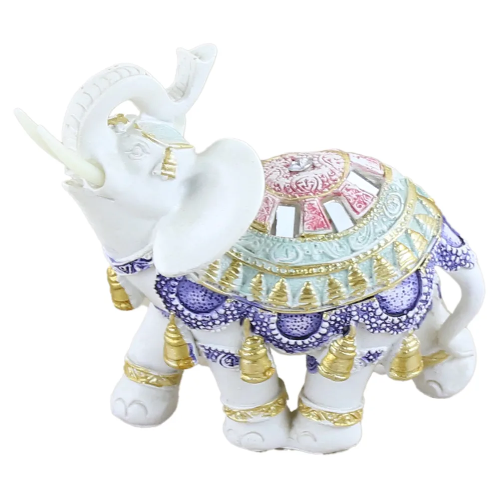 Figurina elefant din rasina aurie 12x11 CM, colorat