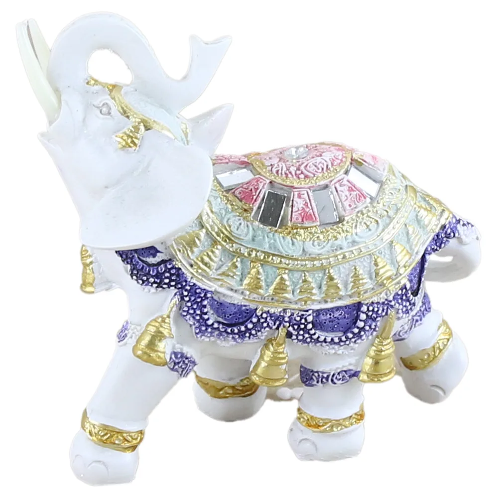 Figurina elefant din rasina aurie 12x11 CM, colorat - imagine 2
