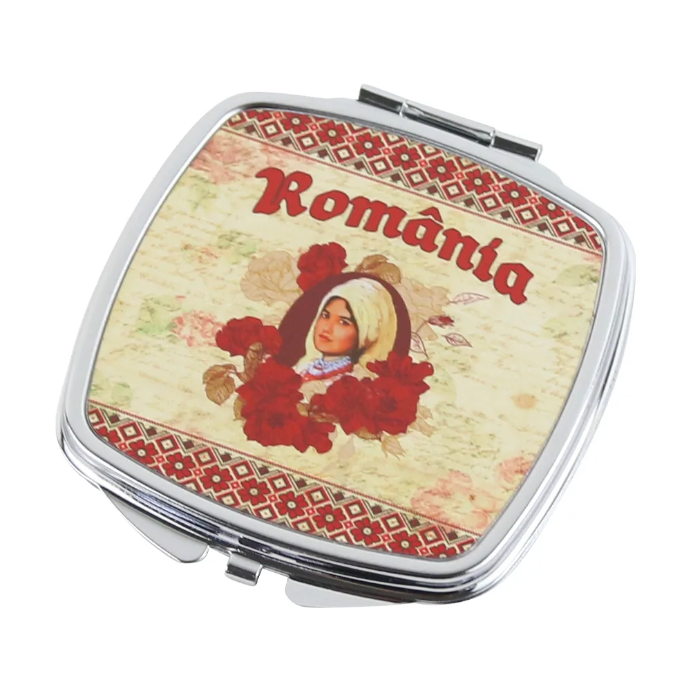 Oglinda de buzunar "Romania" Tarancuta 6 x 7 cm