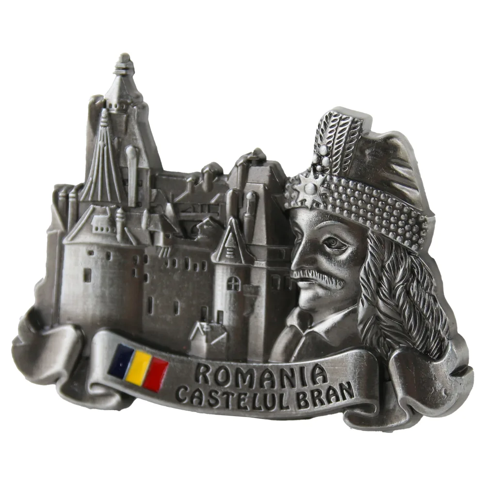 Magnet de frigider metalic 7 x 5 cm, Romania/Castelul Bran - imagine 2