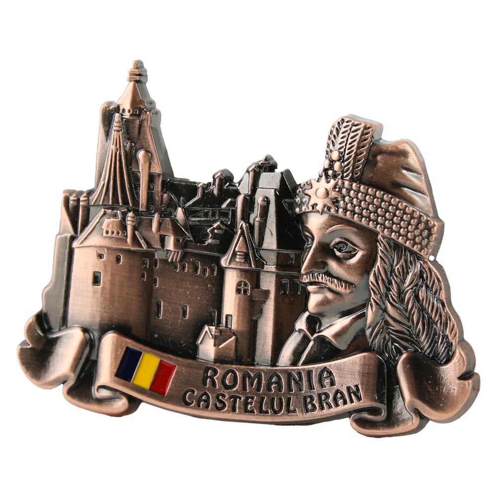 Magnet de frigider metalic 7 x 5 cm, Romania/Castelul Bran - imagine 3